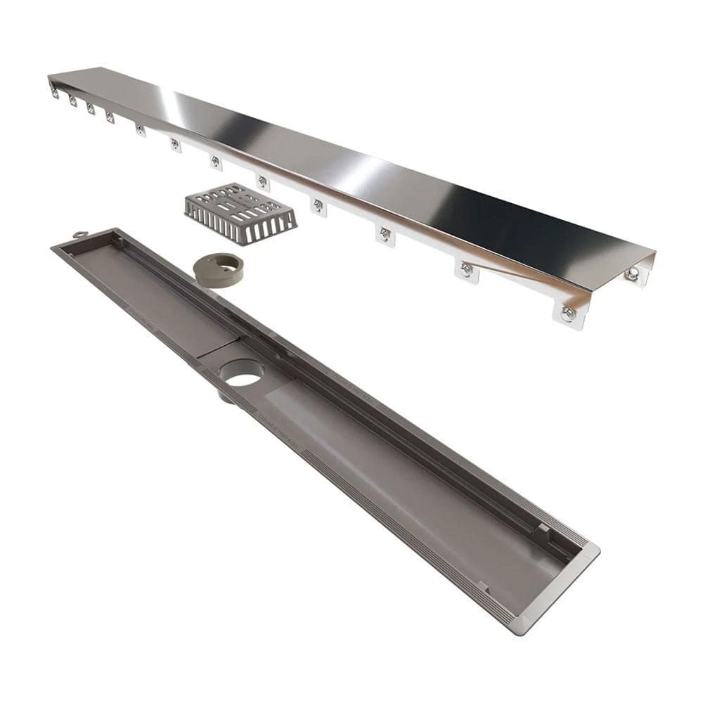 Ralo Linear Pvc Seco 75cm Saida Central Inox Polido 8886