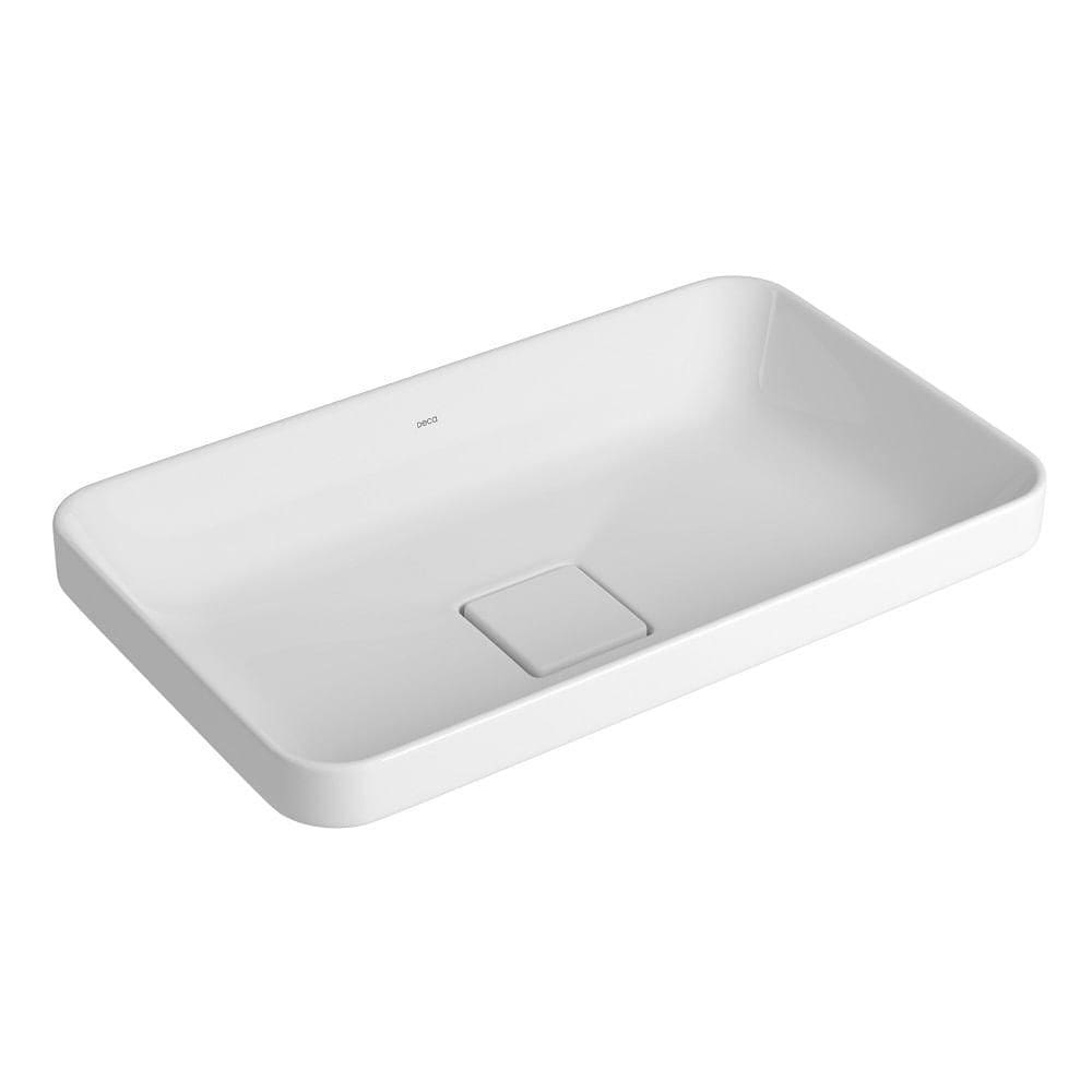 Cuba De Sobrepor Retangular Deca Slim 50cm Branco L.23050.17