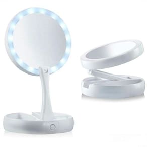 Espelho Led Dobrável Zoom 10X Articulado Perfeito Maquiagem