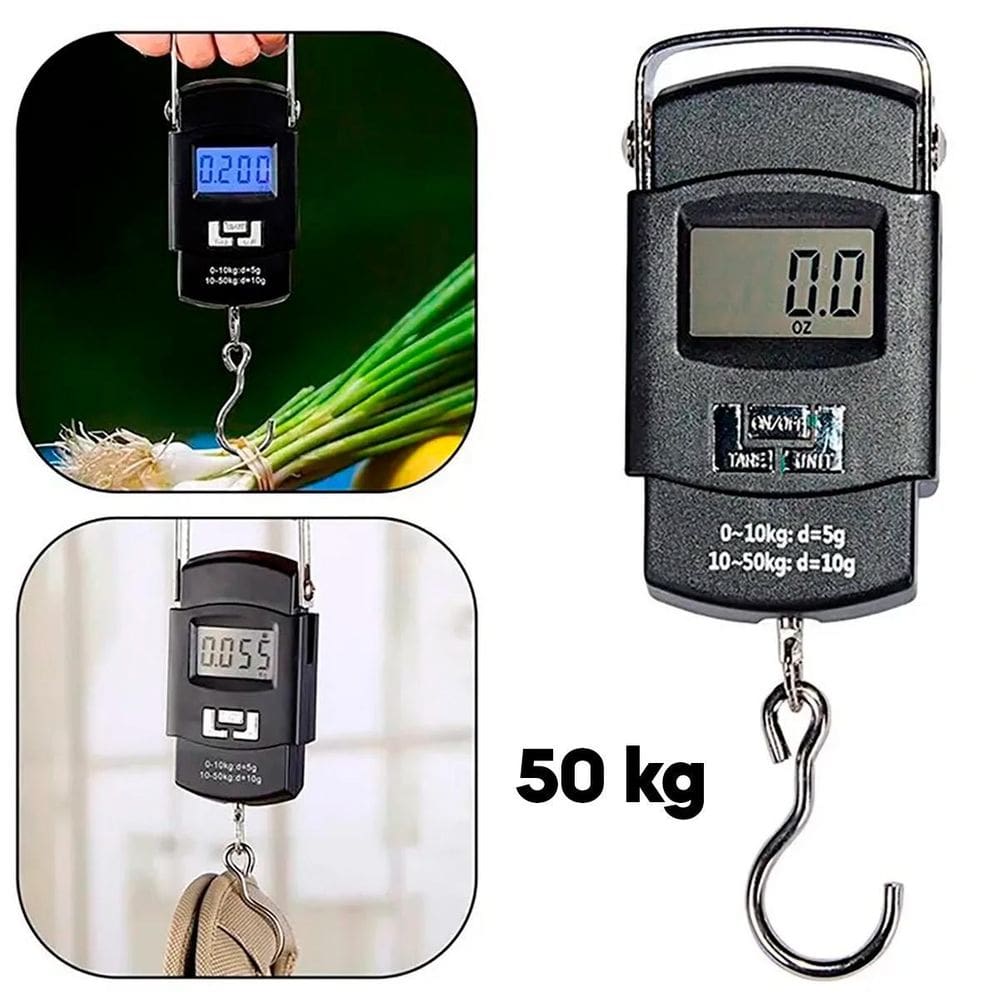 Balança De Mão Portatil Até 50Kg Com Gancho Para Bagagem
