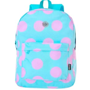 Mochila De Costas Feminina Juvenil Básica Bolinhas Cor:Verde