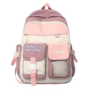 Mochila Juvenil Feminina Passeio Cores: Roxo Com Rosa