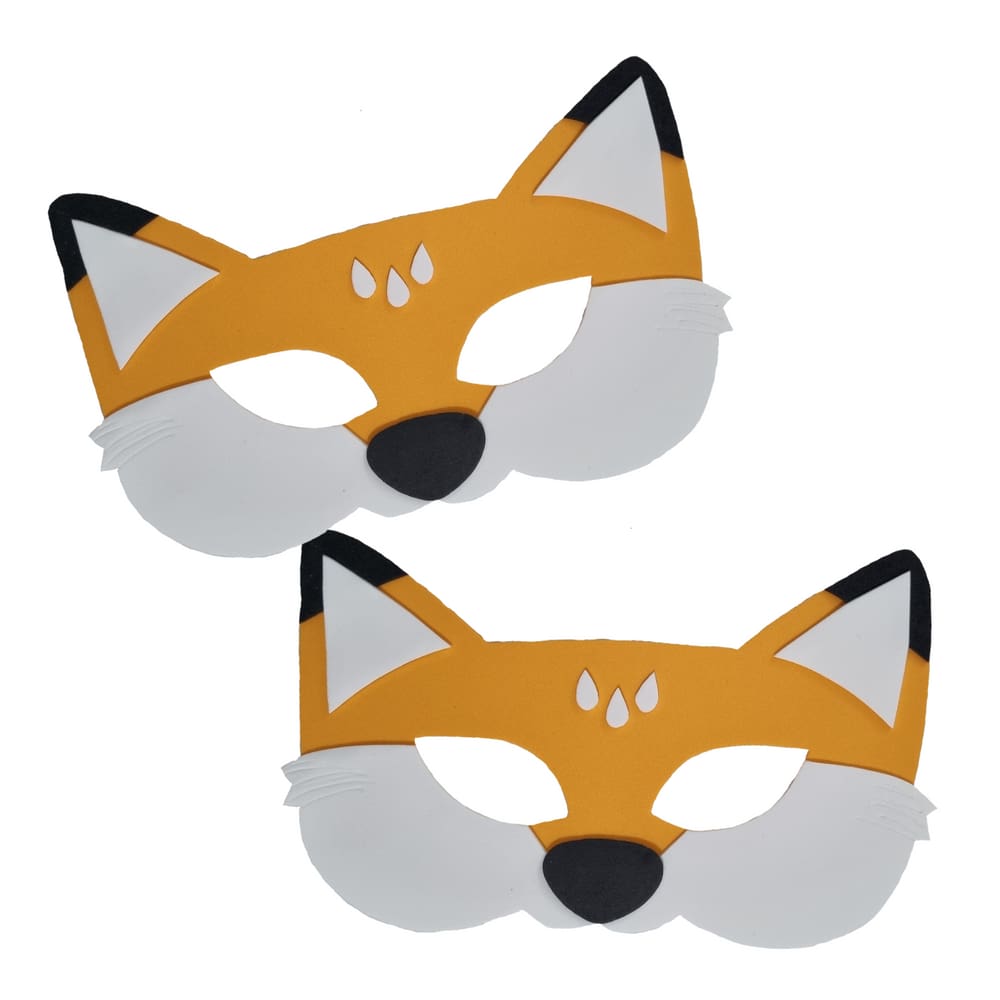 Kit 02 Máscaras Animais Raposa Lobo Infantil