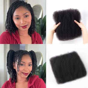 Pacotes de cabelo construídos em cabelo humano Afro Kinky Bulk 150g