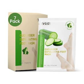 Máscara de peeling de pés VGO, pacote com 7 unidades, pepino esfoliante natural