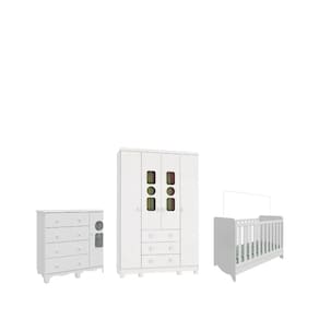 Quarto Completo Bebe Moveis Peroba Tedy Ben 04 portas MDF