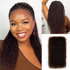Hair Bulk Queen Virgin Remy Afro Kinkys 12cm Castanho escuro 50g