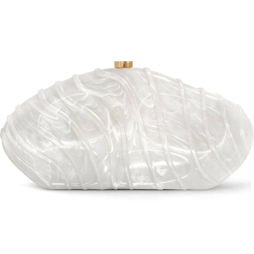 Bolsa de noite, bolsa de acrílico para mulheres da NEWROGENG White