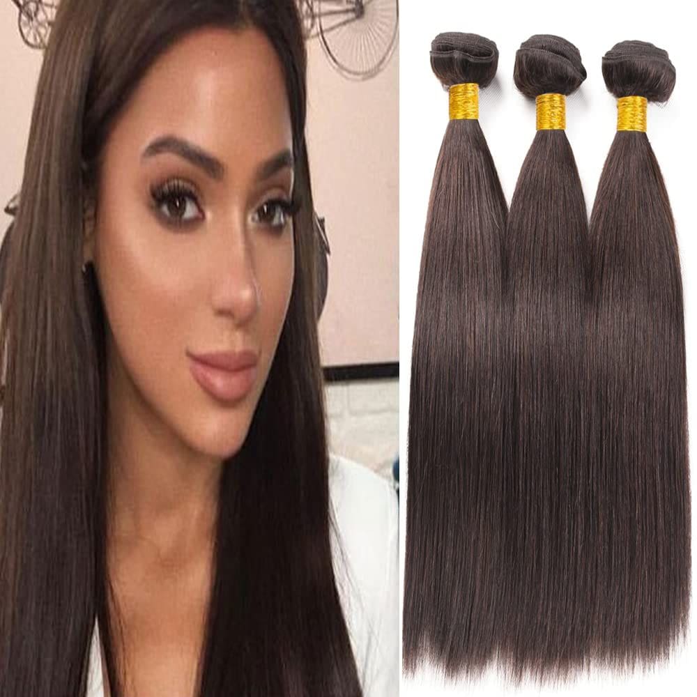 Pacotes de cabelo MAMART Straight 30cm 35cm 40cm Chocolate Castanho