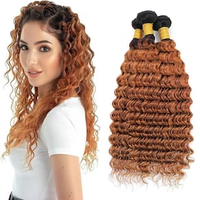 Pacotes de cabelo MAMART Deep Wave Ombre 1B30 Brown 30cm