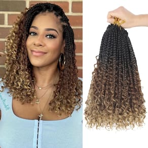 Crochet Hair Julen Goddess Box Braids 14 polegadas, 8 pacotes