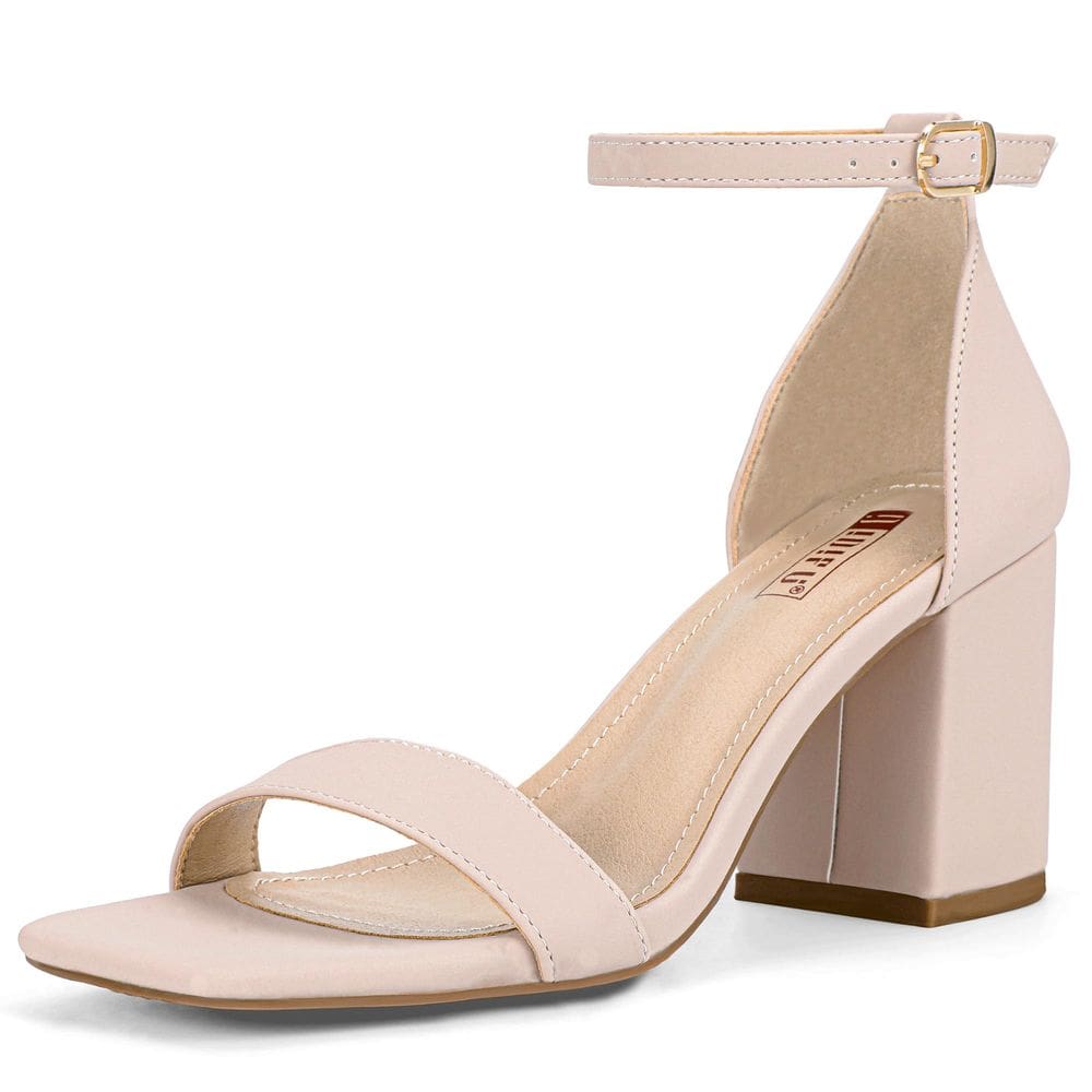 Sandálias de salto IDIFU Nude Nubuck para mulheres de 8 cm, tamanho de salto 5,5
