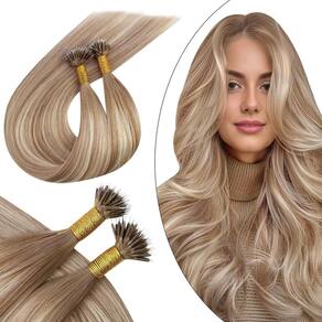 Extensões de cabelo Nano Link Ugeat Blonde Balayage 14 polegadas 50g