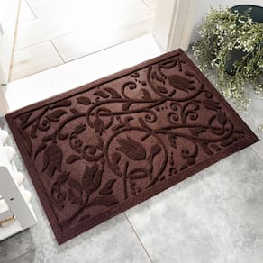 Capacho VivaNest Boho Coffee Brown Floral Leaves 60x90cm