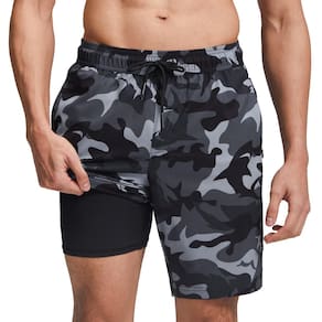 Calções de banho maggic masculinos com forro de compressão Quick Dry