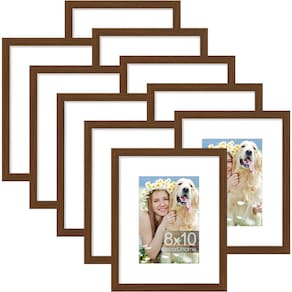 Conjunto Picture Frame DecoruHome de 10 marrons 8x10 para fotos 5x7