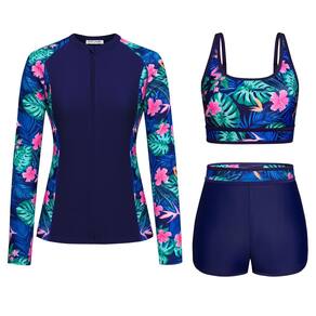 Maiô Kate Kasin UPF 50+ Rash Guard de manga comprida para mulher
