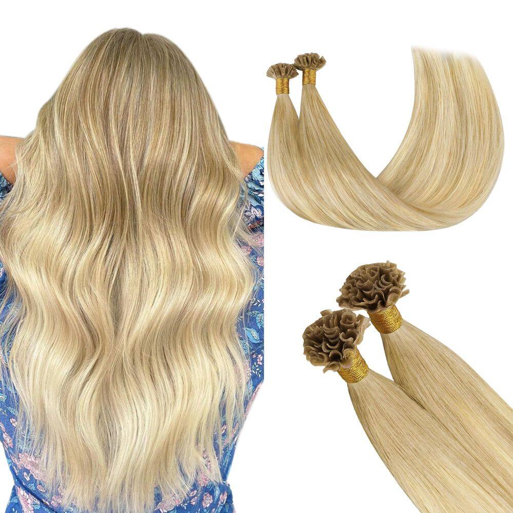 Extensões de cabelo GOO GOO U Tip 14 cm 50 g 50g Pearl Ash Blonde