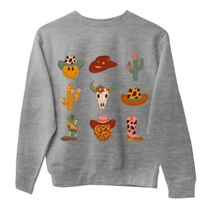 Moletom Sem Capuz Estampa Desenho Country Texas Algodao e Poliester Alta Qualidade Casual Dia a Dia