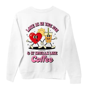 Moletom Careca Feminino Algodao Estampa Fofa Coraçao Love Blusa de Frio Sem Capuz Casaco Estiloso
