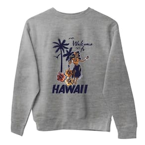 Agasalho de Frio Basico Estampa Hawai Estiloso Moletom Careca Sem Capuz e Sem Bolso Conforto