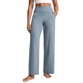 Calças CRZ YOGA Butterlift de cintura alta, perna larga, azul, GG