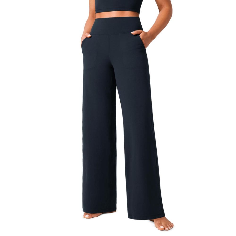 Calças de ioga CRZ YOGA Butterlift de cintura alta, perna larga, azul marinho