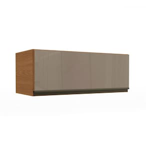 Armário Aéreo Cozinha 80 Cm Mônica 1 Porta com Vidro Canela - Kappesberg