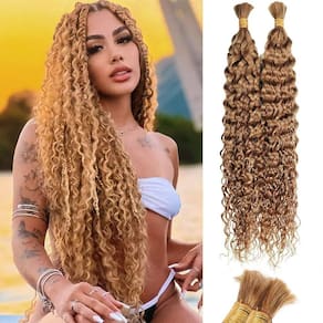 Cabelo trançado SOYI HAIR Water Wave Bulk 100g 40cm Loiro