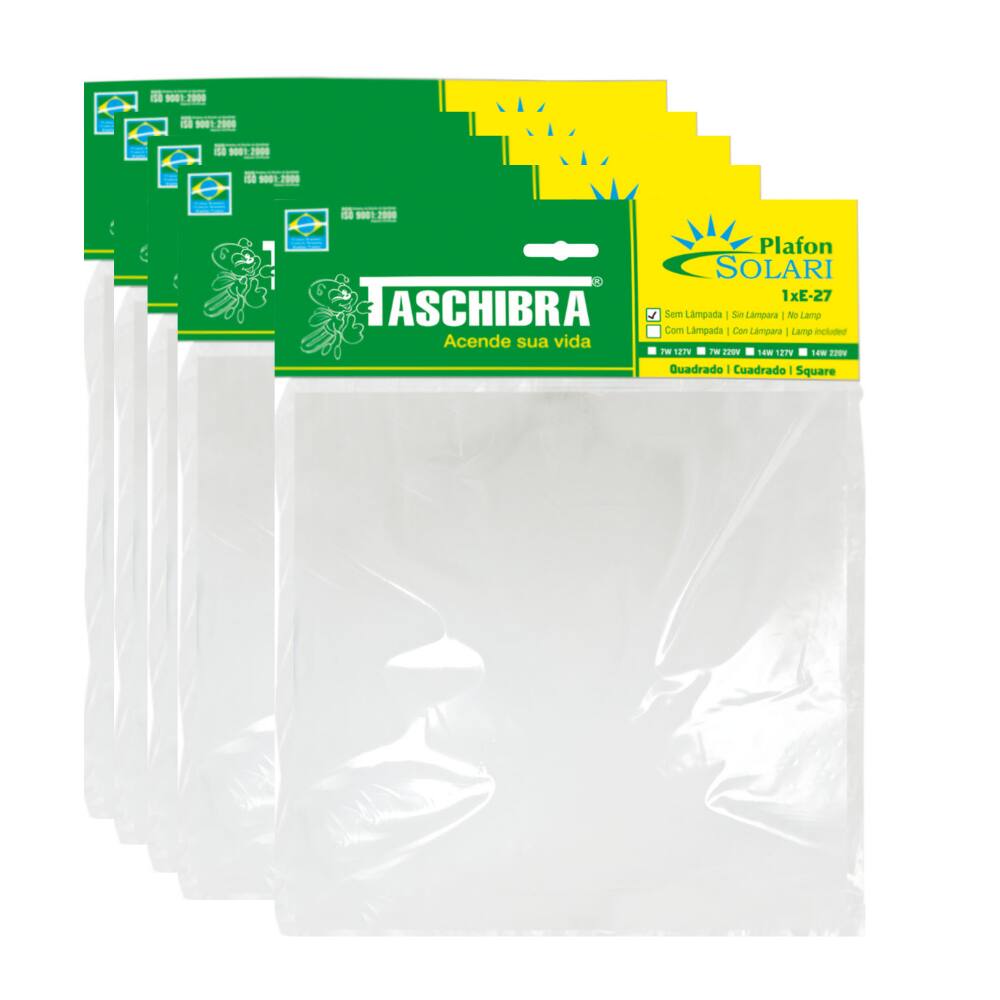 Kit 6 Plafons Solari Quadrado Branco Para 2 Lâmpadas E27 Bivolt