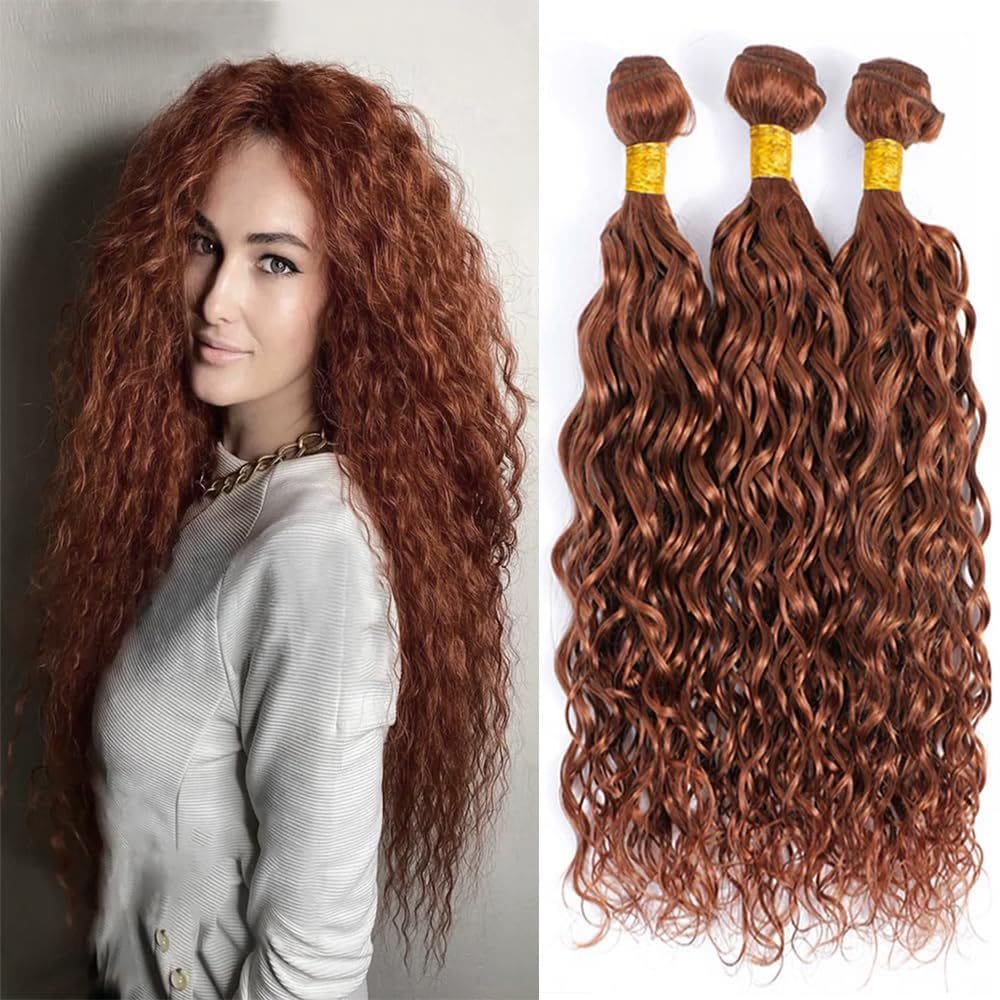 Pacotes de cabelo Nuailisex Color 30 Brown Water Wave 25-35cm
