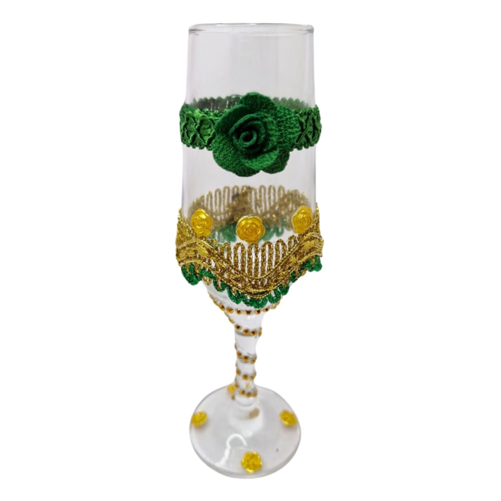 Taça Cigana Esmeralda Verde e Dourado + Presente