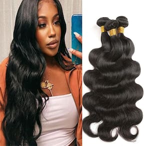 Pacotes de tecelagem de cabelo Yuksoocosh Body Wave Color 1B (10 12 14 cm)