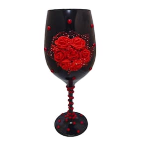 Taça Preta Pomba Gira Rosas Vermelha + Presente