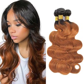 Pacotes de cabelo Biliisyff Ombre Body Wave 1B/30 Brown 30-40cm