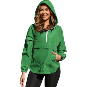 Casaco de chuva PESION feminino Windbreaker impermeável verde 3XL