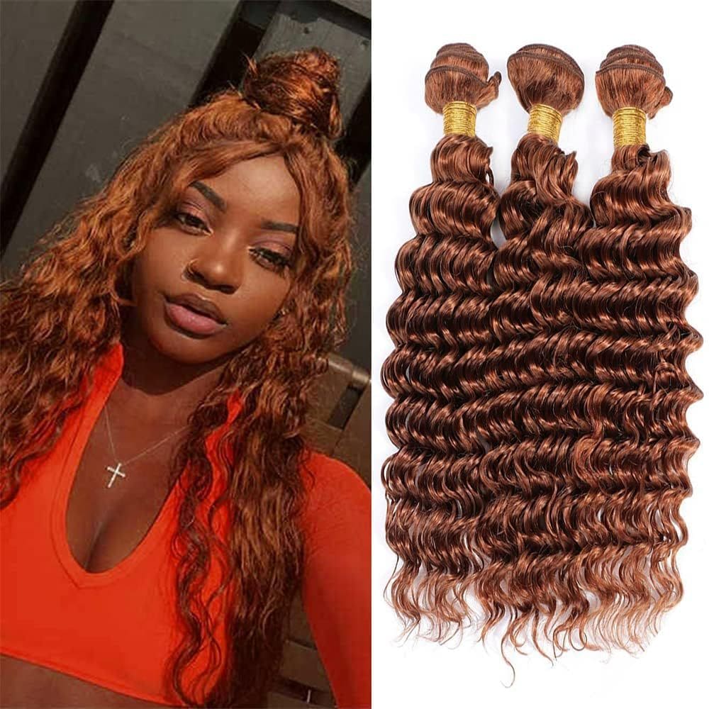 Pacotes de cabelo Leruikair Deep Wave Chocolate Brown 20-76 cm 100% cabelo virgem brasileiro