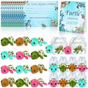 Lembrancinhas de festa Augacage Adopt a Turtle com 12 peluches e cartões