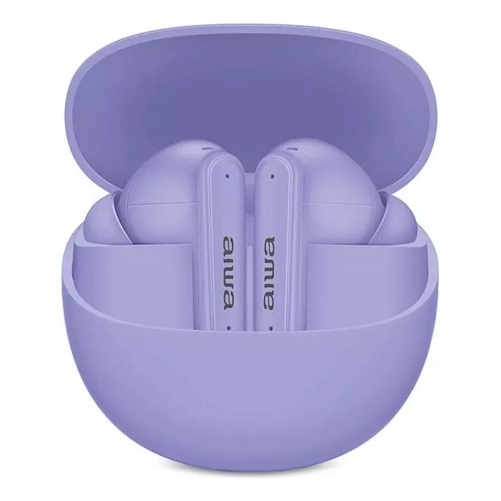 Fone De Ouvido Eardbud Aiwa Aws-eb-04-p Bluetooth Ipx4 Roxo