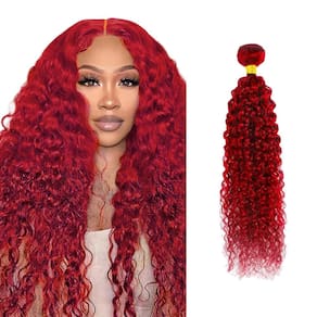 Extensões de cabelo GVEOXVO Burgundy Kinky Curly 26 no Brasil