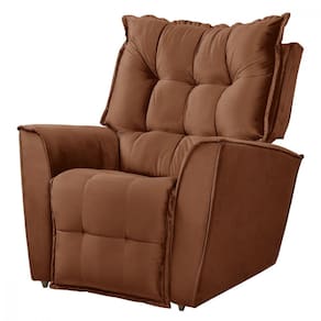 Poltrona Da Mamãe Reclinavel Carinho Veludo Terracota