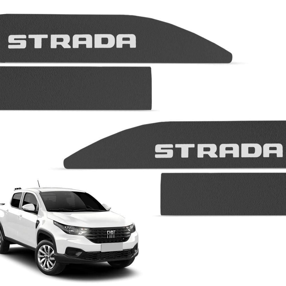 Jogo De Friso Lateral Strada 2021 A 2024 4 Portas Preto Texturizado