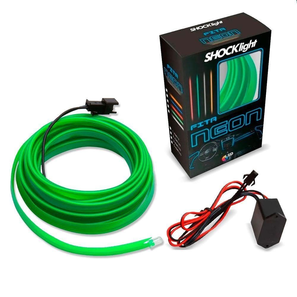 Fita Led Neon Verde Interior 3 Metros 12v Shocklight