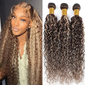 Pacotes de cabelo Dokksiiia Blonde Curly Wave P4/613 10 12 14