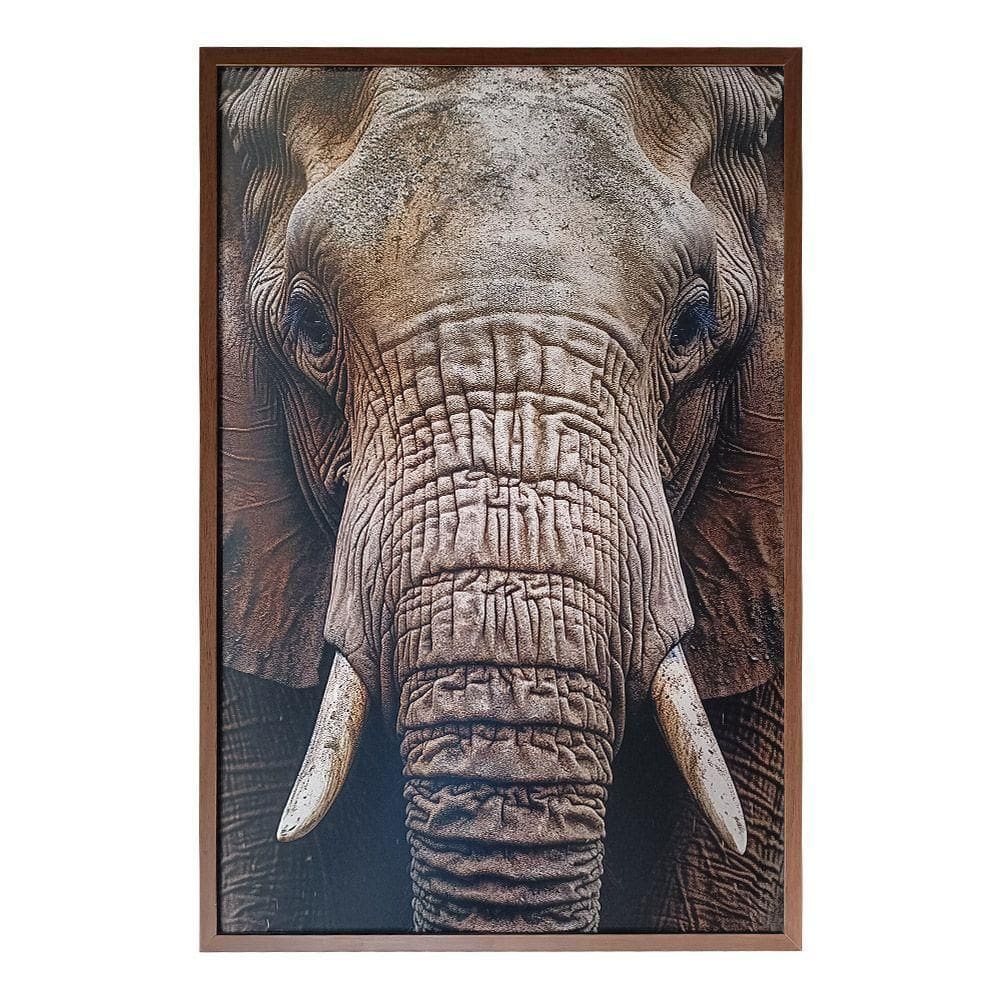Quadro Decorativo Elefante Moldura Cx Alta 100x66 Titulos Moldura Madeira