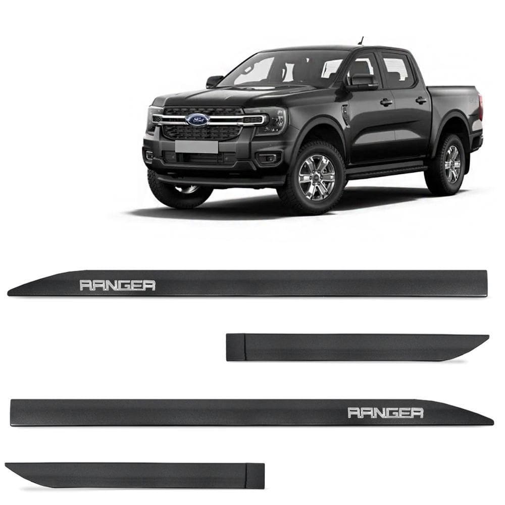 Jogo De Friso Lateral Ranger 2013 A 2024 Cinza Moscou Alto Relevo