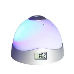 Relógio Projetor 3d Led Luz Noturna Galáxia Multifuncional