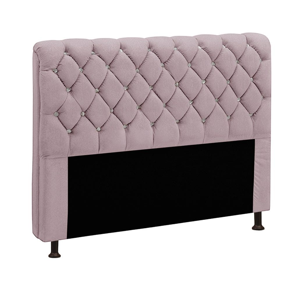Cabeceira Para Cama Solteiro 90cm Fernanda Veludo Rosê