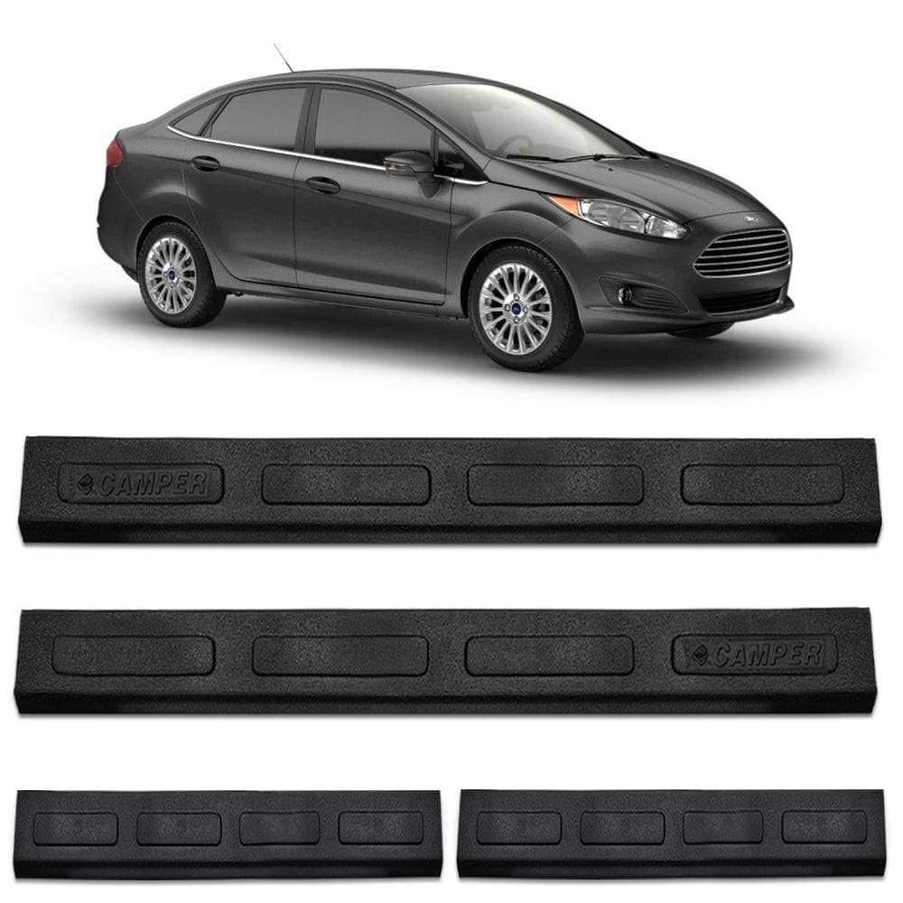 Jogo De Soleira Porta New Fiesta Sedan 2012 A 2019 Injetada Preta