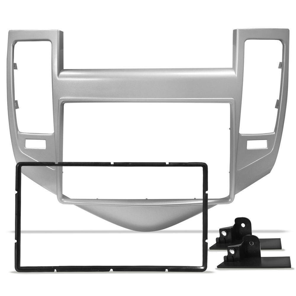 Moldura Do Painel 2 Din Chevrolet Cruze 2011 A 2014 Prata Padrão Japonês E Chinês